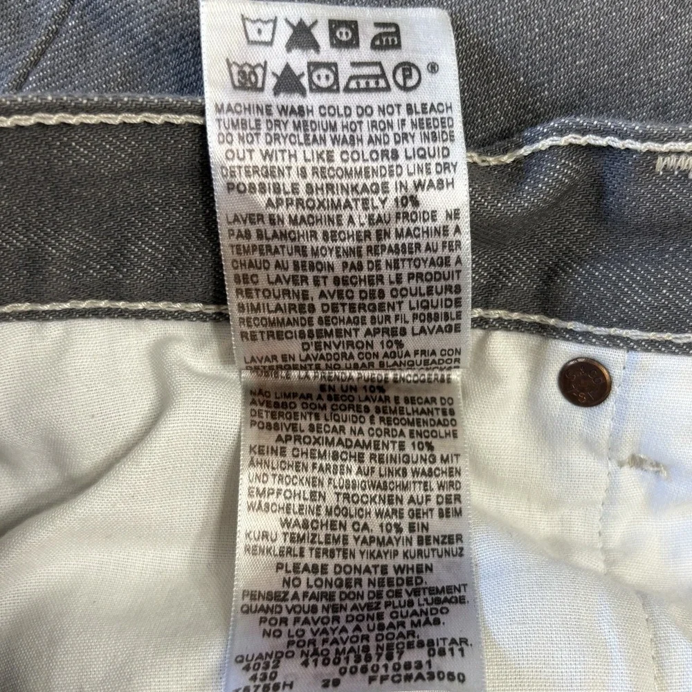 Vtg Y2K Levi's 501 Jeans Straight 38x32 Gray Button Fly Cotton Classic Grunge
